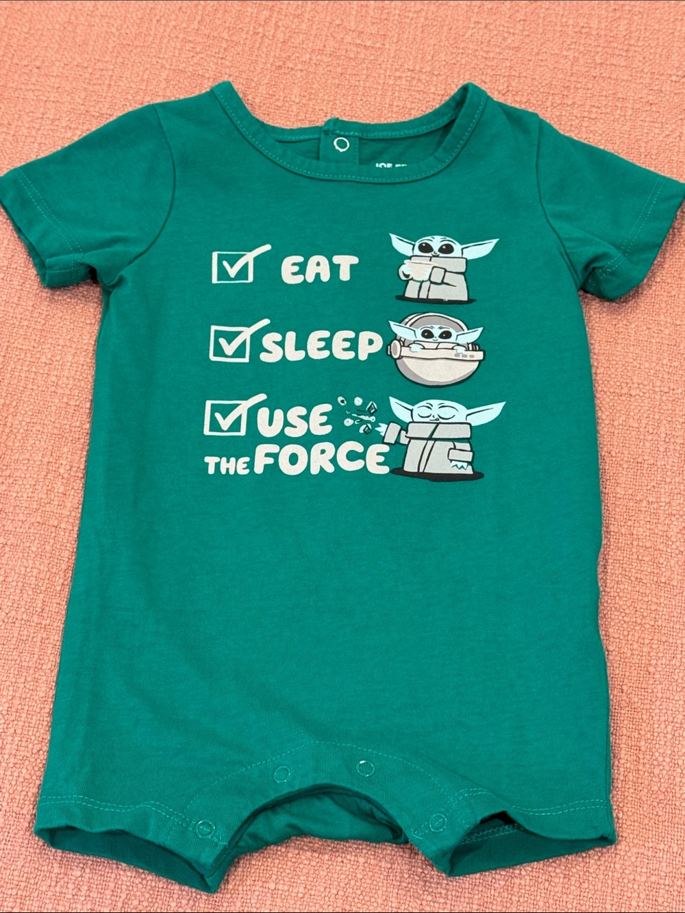 Star Wars 3-6 months Baby One-Piece with Grogu Eat Sleep Use The Force Graphic